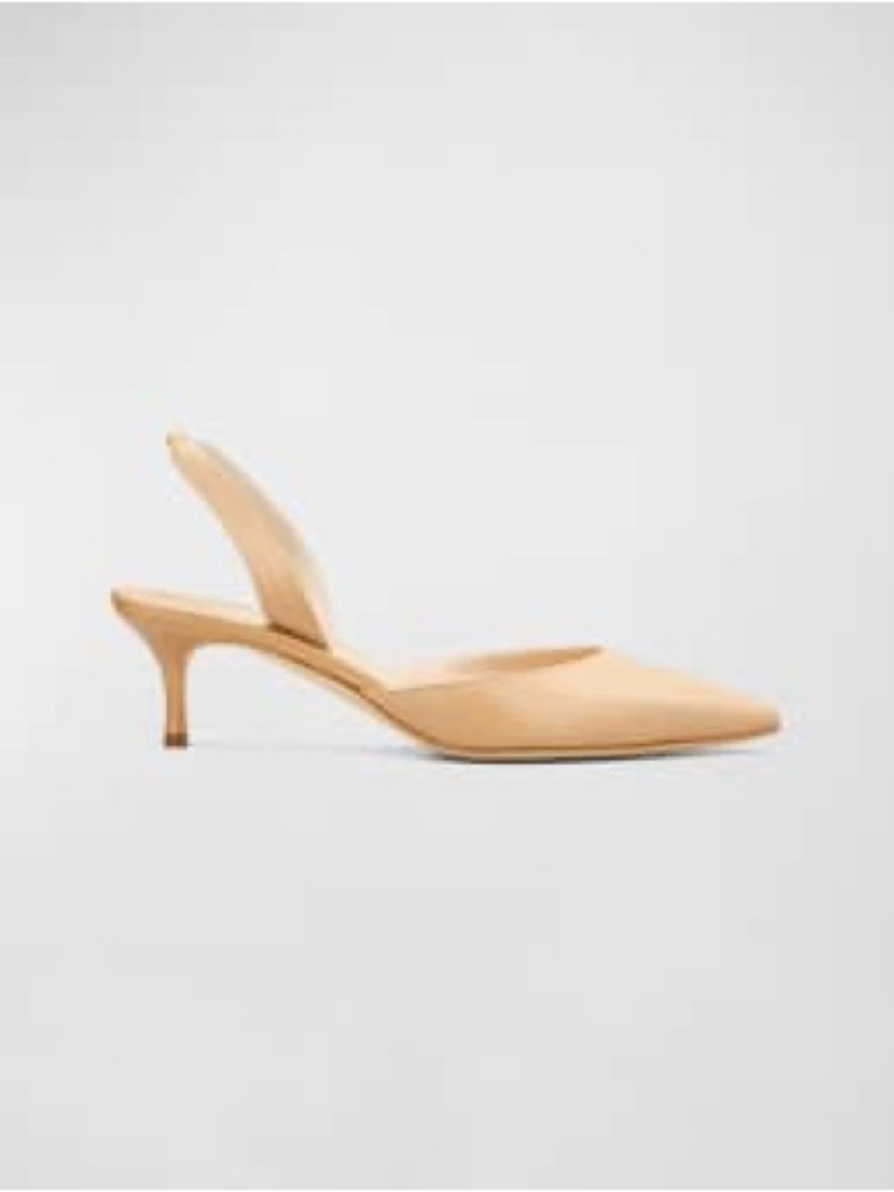 Manolo Blahnik Beige Pointed-Toe Slingback Mules